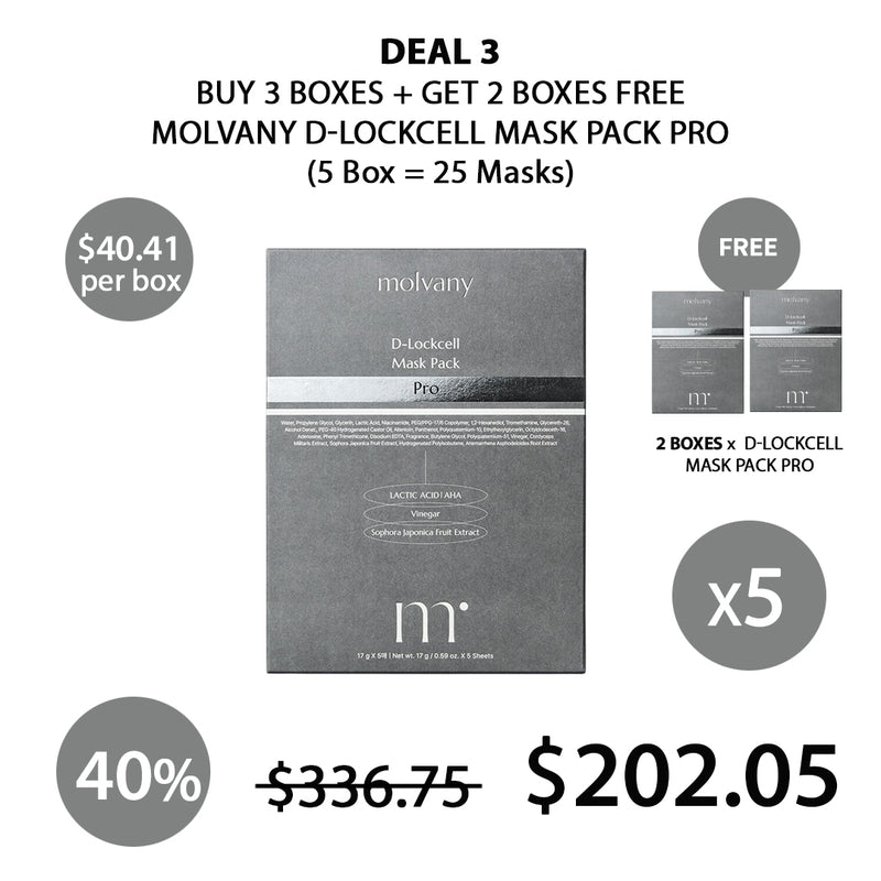 [MOLVANY] D-lockcell Mask Pack Pro (1 Box = 5 Masks X 17g)