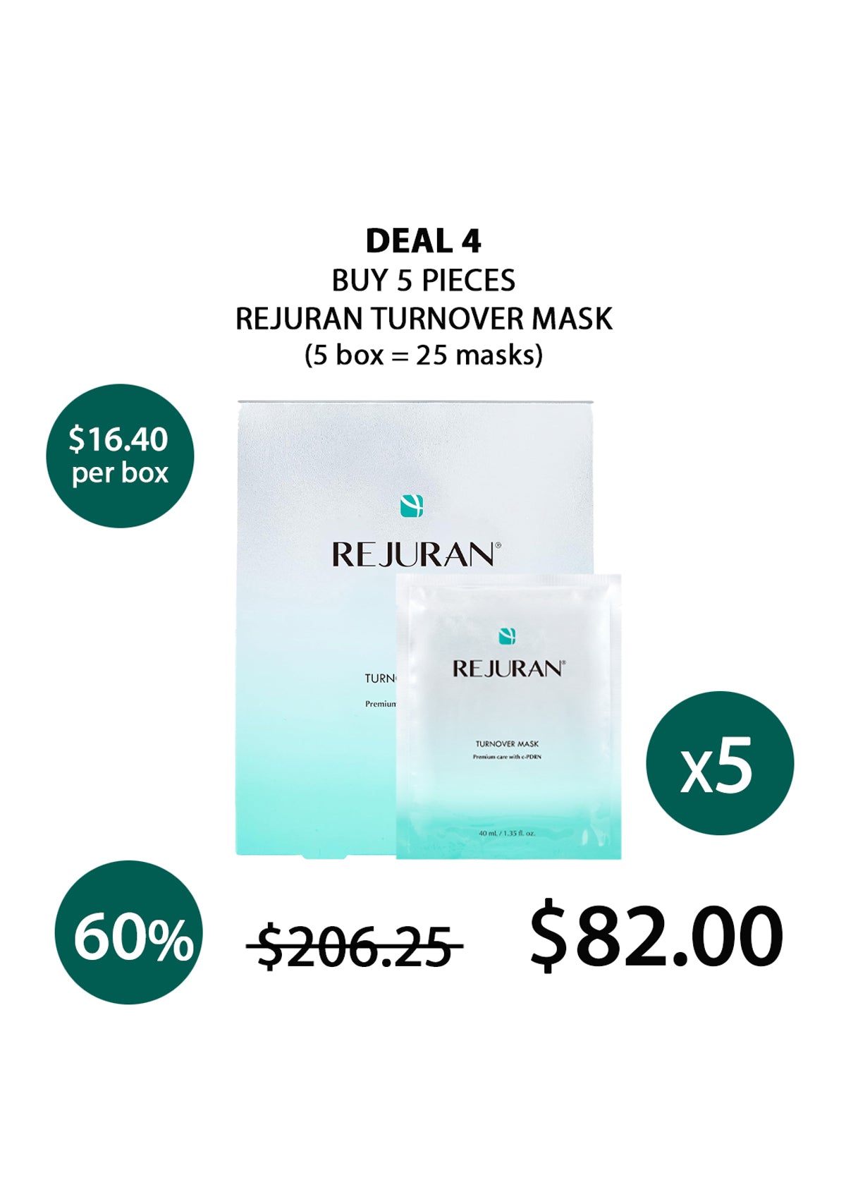 REJURAN] Turnover Mask (1 Box = 40ml x 5Masks) – COCOMO