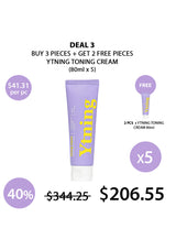 Promotional offer for YTING toning cream with pricing and quantity details on a white background.