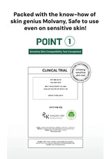 Product packaging with clinical trial information and safety claims for sensitive skin.