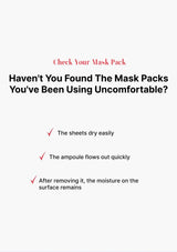 Text on a white background discussing discomfort with mask packs and their issues.