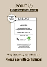 Clinical trial report for skin primary stimulation test on a beige background