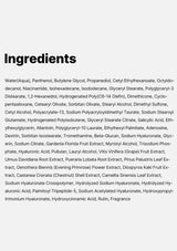 List of ingredients on a white background