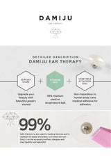 Advertisement for Damiju ear therapy with product details and benefits.
