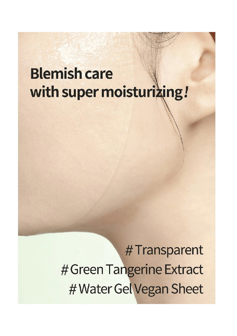 Advertisement for a skincare product with text about blemish care and moisturizing.