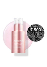 Pink skincare serum bottle with 'Medicube' branding on a white background