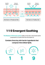 Rejuvenating skincare product with text about skin health and a damaged skin barrier.