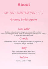 Product description of Granny Smith Skinny ACV on a pink background