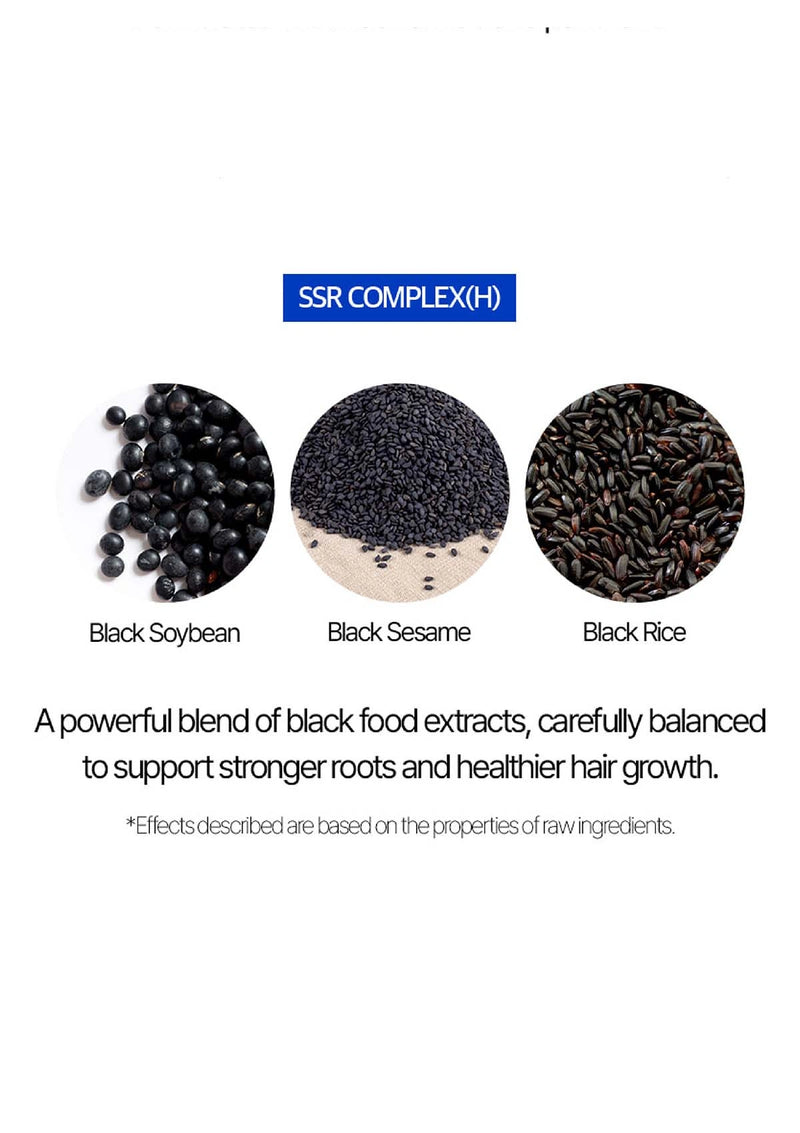 SSR Complex with black soybean, black sesame, and black rice on a white background