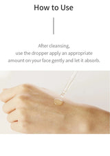 Hand holding a dropper with text on how to use it after cleansing.