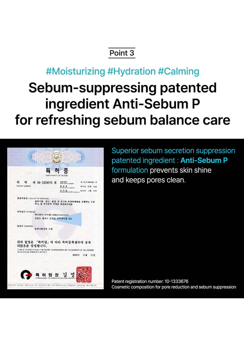 Product packaging with water droplet texture and text about hydration and 