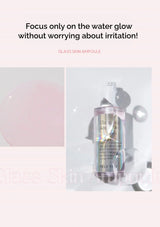 Glass skin ampoule bottle with packaging on a white background