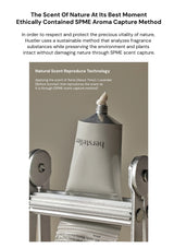 Hershel's product with text about ethical scent capture method and natural scent reproduce technology.