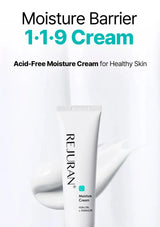 Rejuvenating skincare product with text about skin health and a damaged skin barrier.