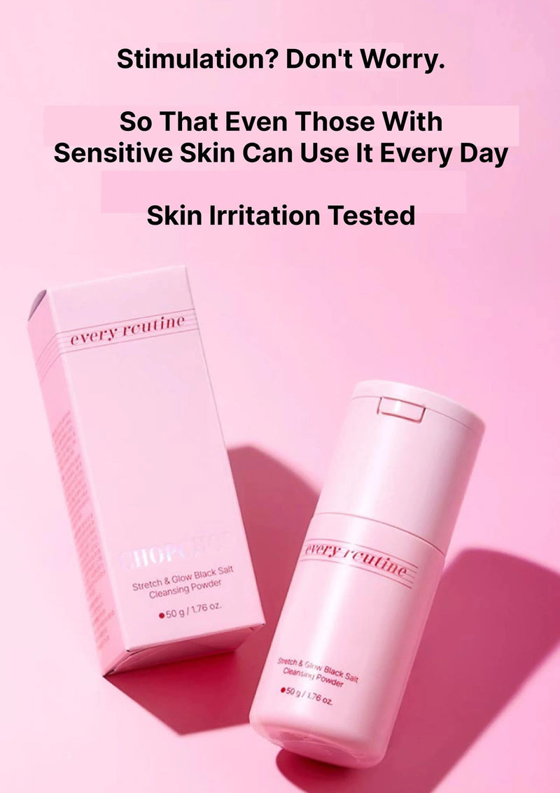 Pink skincare product and packaging with text on a pink background