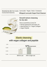 Lavocado Vegan Pack Cleanser with product details and benefits on a white background