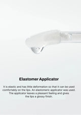Elastomer applicator on a white background with text describing its properties.