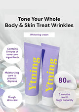 Two purple tubes of Ytning cream with product features on a light gray background