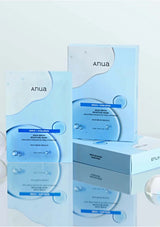 Anua skincare product packaging on a light blue background