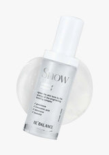 Skincare bottle labeled 'Snow' on a white background