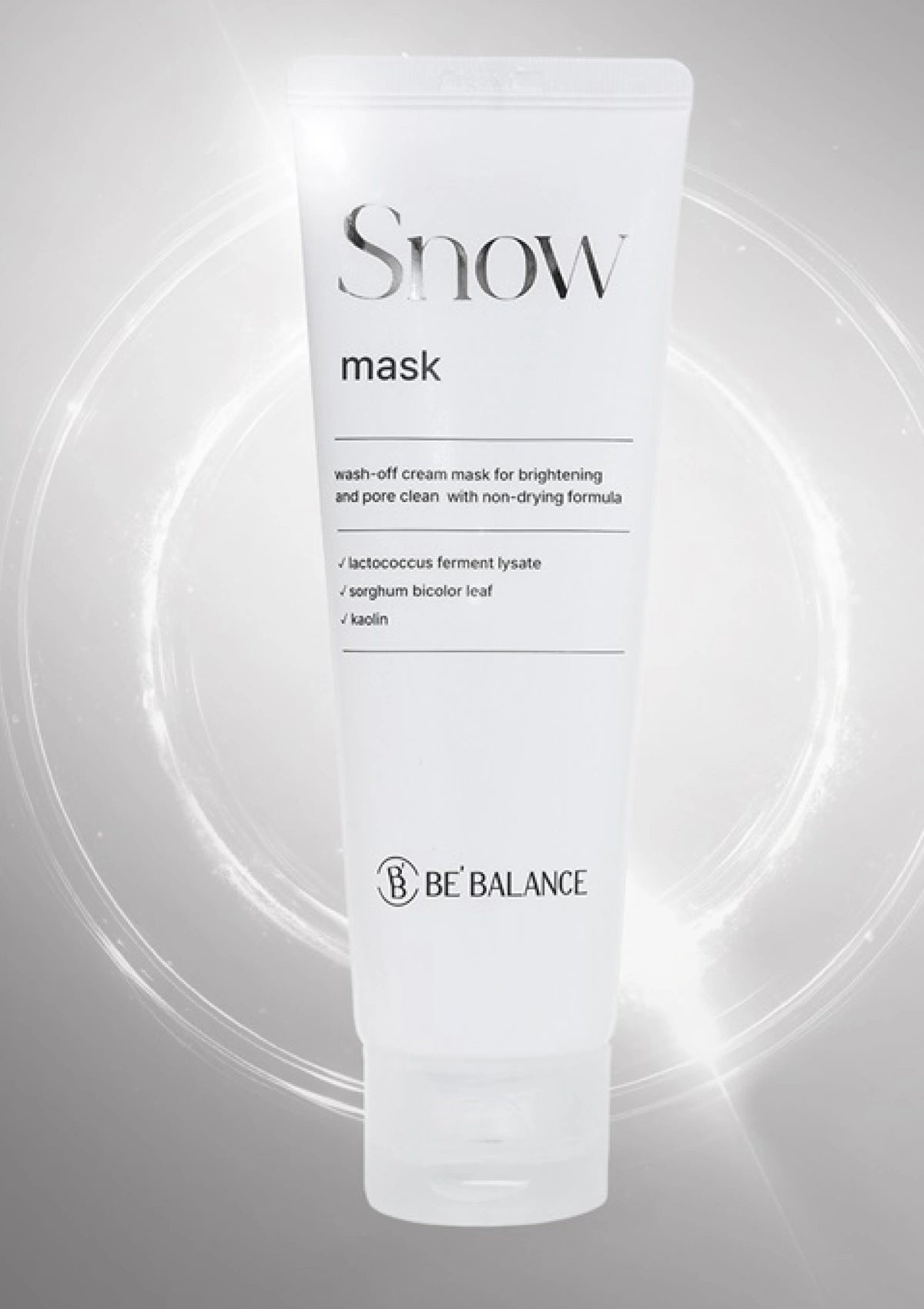 Snow mask tube by BE BALANCE on a gray background
