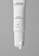 Tube of Lagom Collagen Lifting Neck Cream on a gray background