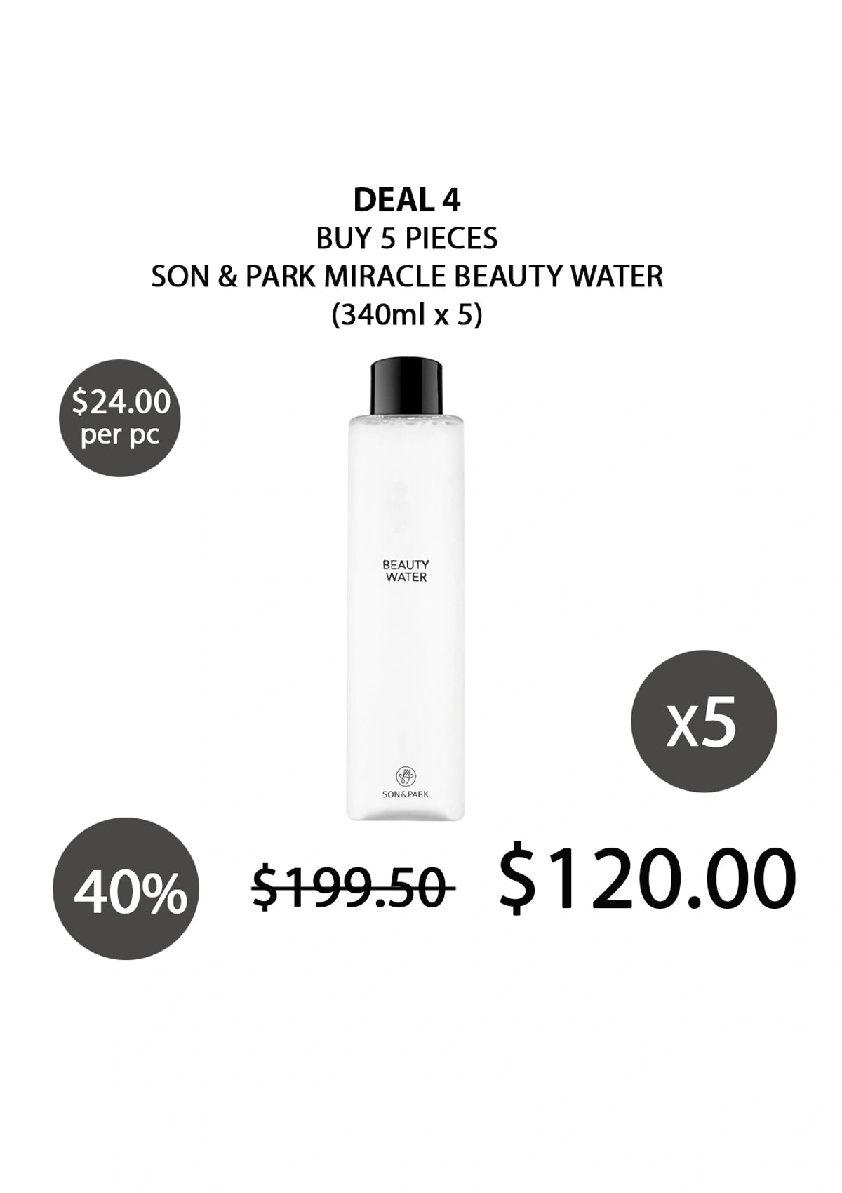 SON & PARK Miracle Beauty Water 340ml – Cleanse, Tone & Prep – COCOMO