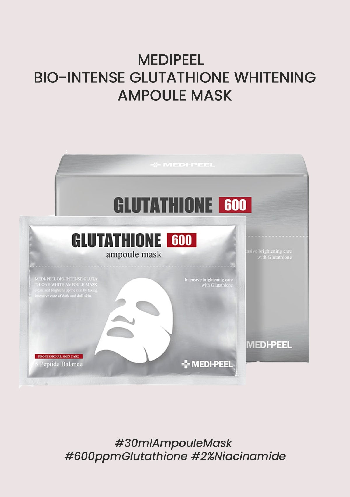 [MEDIPEEL] BioIntense Glutathione Whitening Ampoule Mask (1 Box = 30m