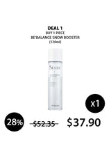 Snow skincare product with promotional text on a white background