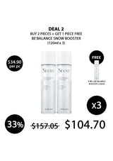 Promotional offer for 'Show' Bebalance Snow Booster with pricing and quantity details on a white background.