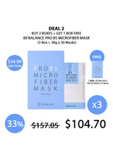 Promotional graphic for BE BALANCE Pro B5 Microfiber Mask with pricing and deal information.