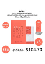 Promotional graphic for Salmon Microfiber Mask with pricing and deal information.