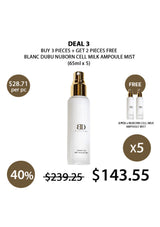 Promotional offer for Blanc Dubu Nuborn Cell Milk Ampoule Mist with a discount on purchase and free赠品.