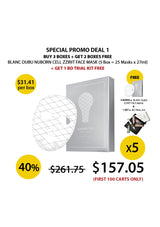 Promotional offer for Blanc Dubu Nuborn Cell Zzrit Face Mask with packaging and discount details.