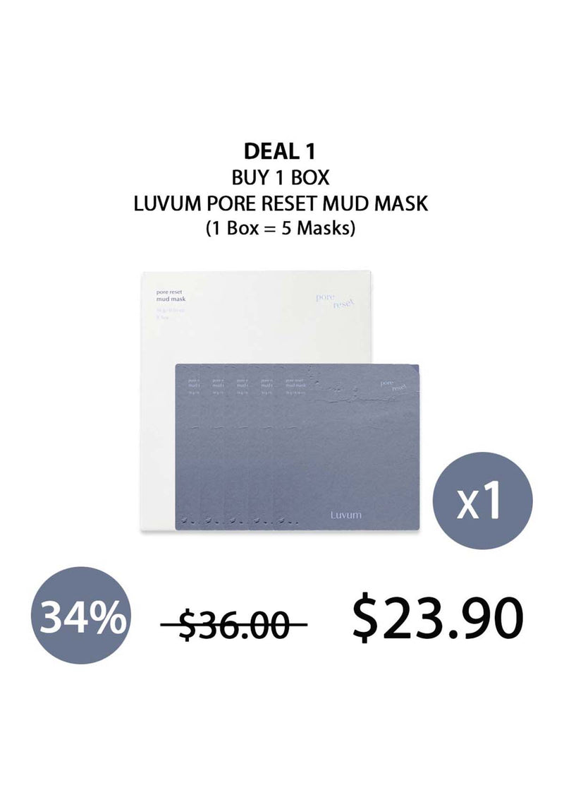 BOGO - [LUVUM] Pore Reset Mud Mask (1 Box = 5 Masks X 16g)