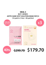 Advertisement for Artpe Dark Spot Solution Nemo Patch with pricing and quantity deal on a white background