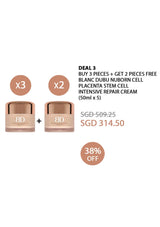 Promotional offer for skincare products with pricing and quantity details on a white background