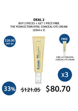 Promotional offer for The Yeon Ectoin Vital Conceal Eye Cream with a free sample included.