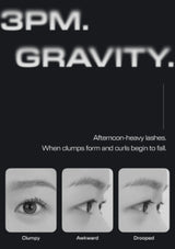 A black promotional graphic with the text '3PM. GRAVITY.