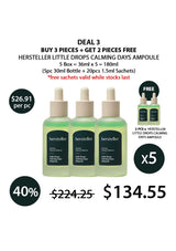 Hersteller Little Drops Calming Days Ampoule with promotional text and pricing on a white background
