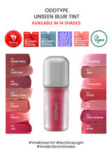 Oddtype Unseen Blur Tint with shades displayed on a white background