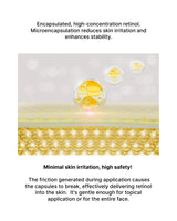 Illustration of encapsulated retinol with text about its benefits