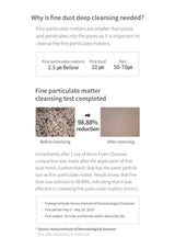 Informational graphic about fine dust deep cleaning with text and charts.