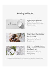 List of key ingredients with images and descriptions on a white background