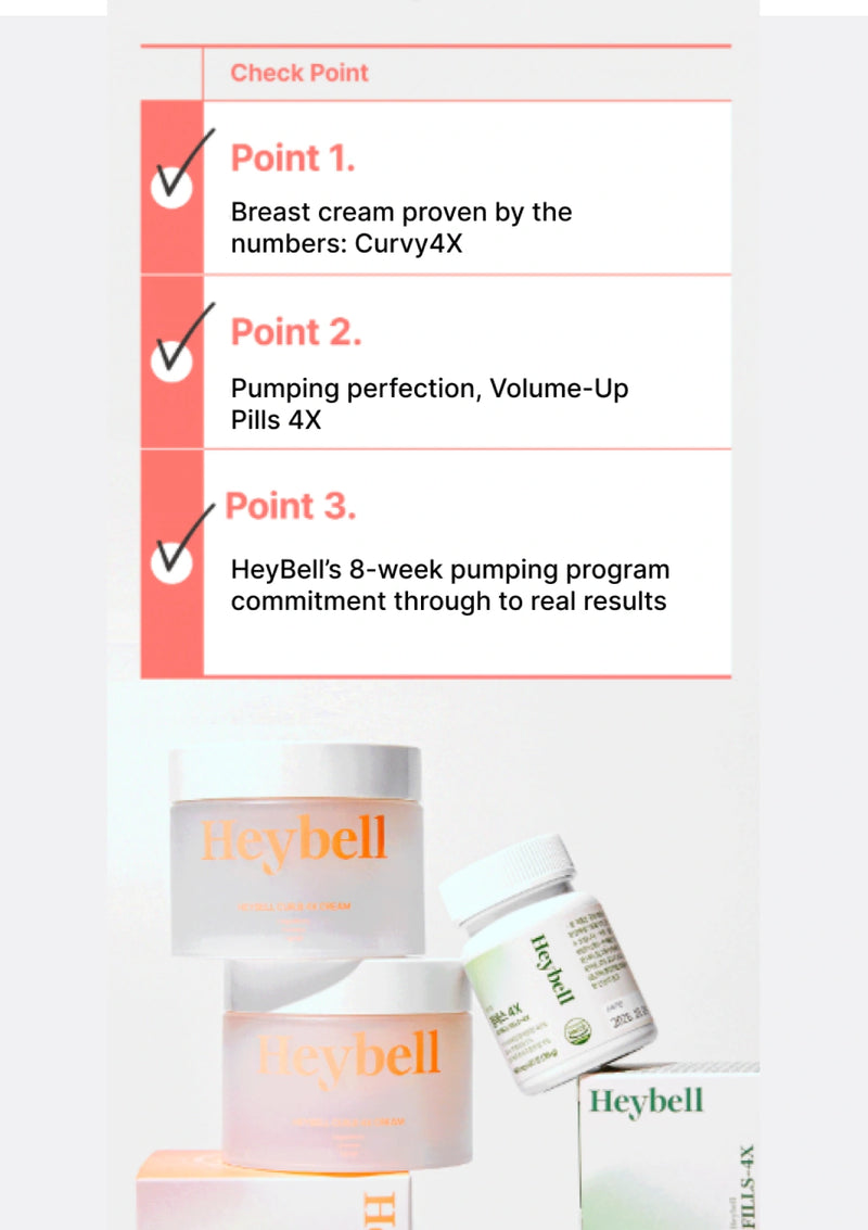 Heybell breast cream with promotional text on a white background