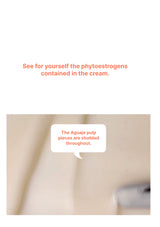 Text on a cream product with a white background