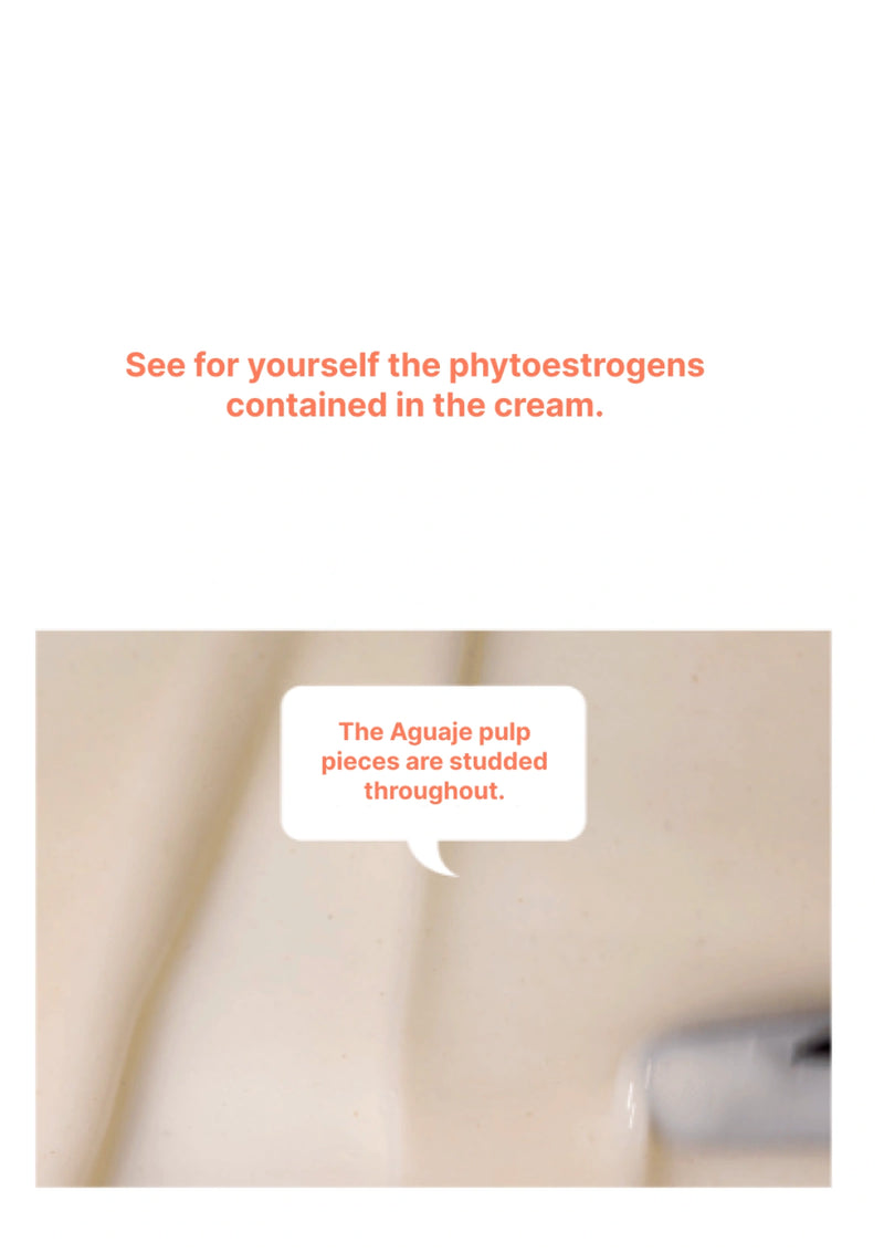 Text on a cream product with a white background