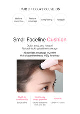 Advertisement for a hair line cover cushion with text and a product image.