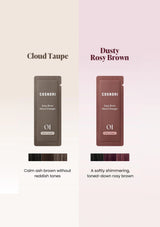 Cosnori Easy Brow Mood Changer packaging with color options 'Cloud Taupe' and 'Dusty Rosy Brown'.