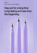 Three purple markers with text on a light purple background